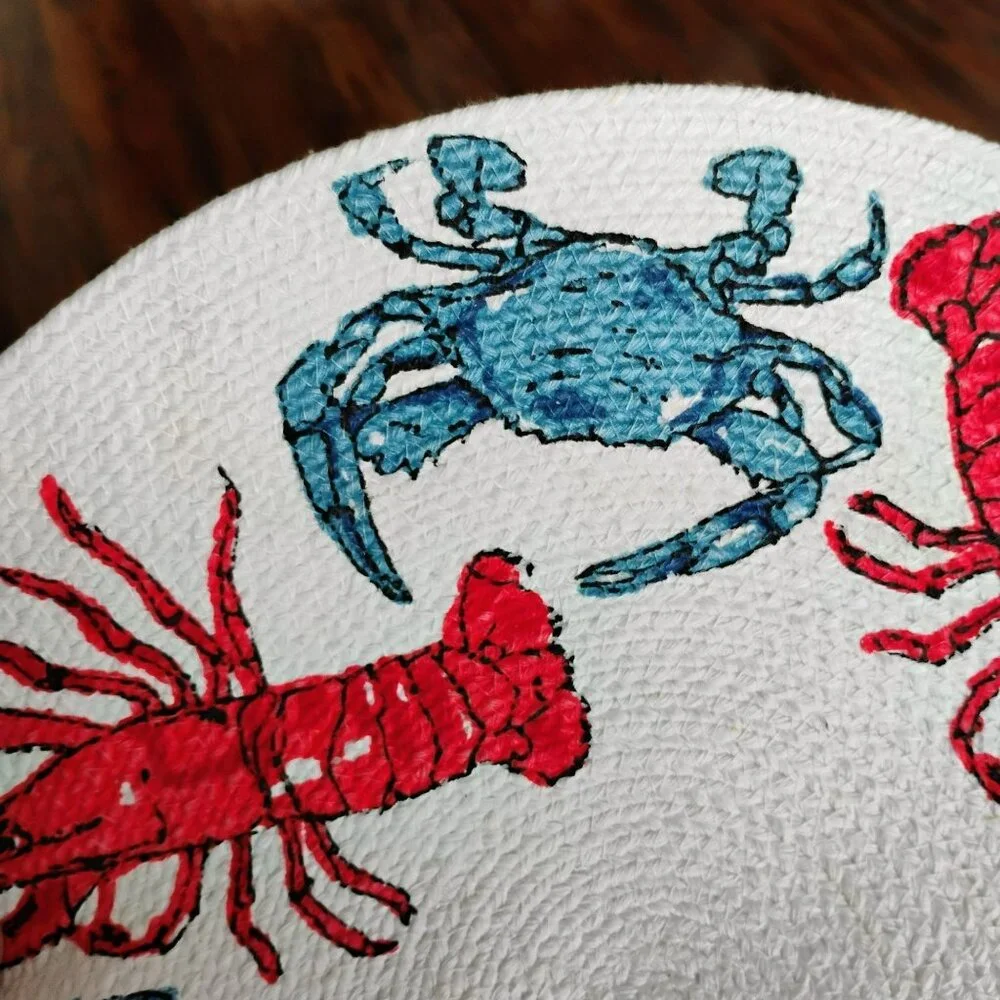 Lobster & Crab Woven Round Cotton Table Mat 15